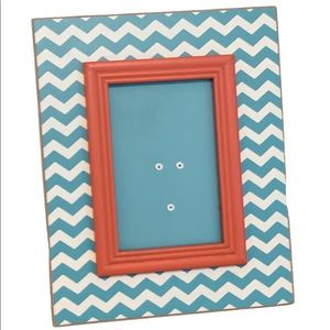 Chevron Photo Frame 9”x11”, Turquoise and Coral New